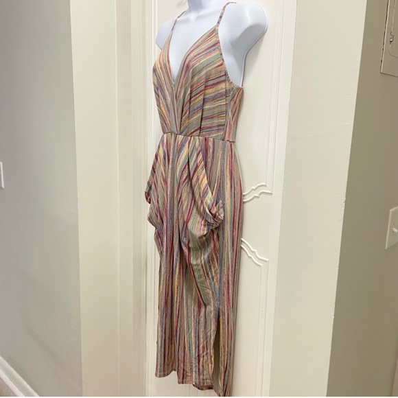 BCBG Maxazaria striped faux wrap dress - Picture 2 of 7